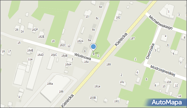 Radom, Wiolinowa, 4, mapa Radomia