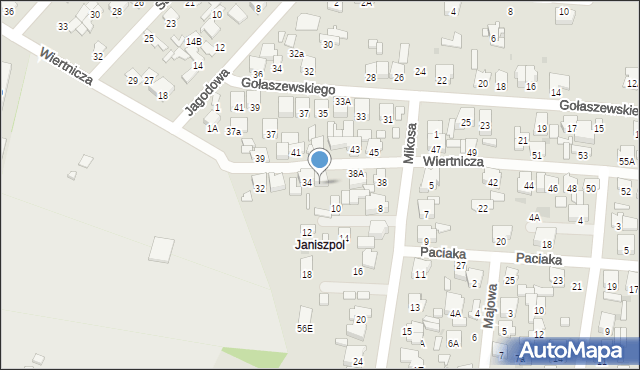 Radom, Wiertnicza, 36, mapa Radomia