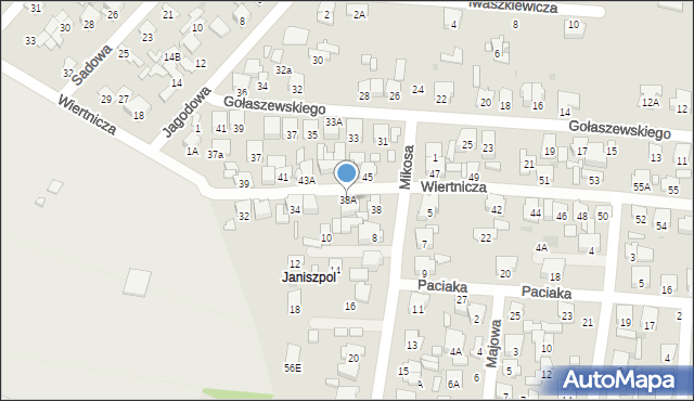 Radom, Wiertnicza, 38A, mapa Radomia