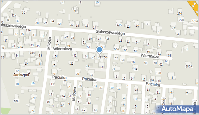 Radom, Wiertnicza, 48, mapa Radomia