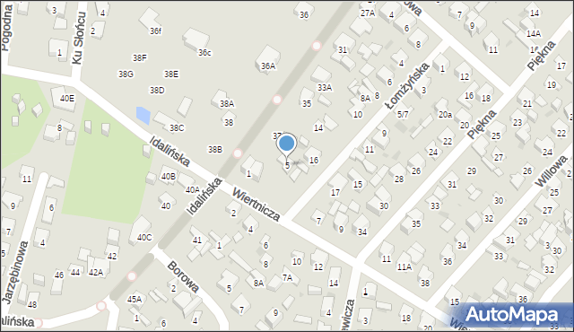 Radom, Wiertnicza, 5, mapa Radomia