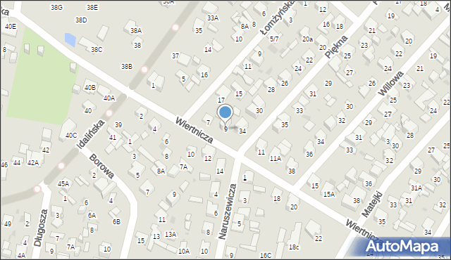 Radom, Wiertnicza, 9, mapa Radomia