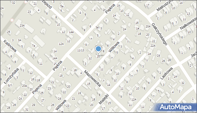 Radom, Willowa, 10, mapa Radomia