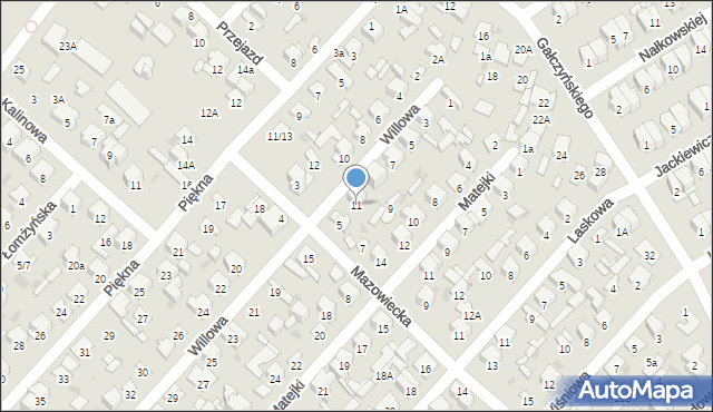 Radom, Willowa, 11, mapa Radomia