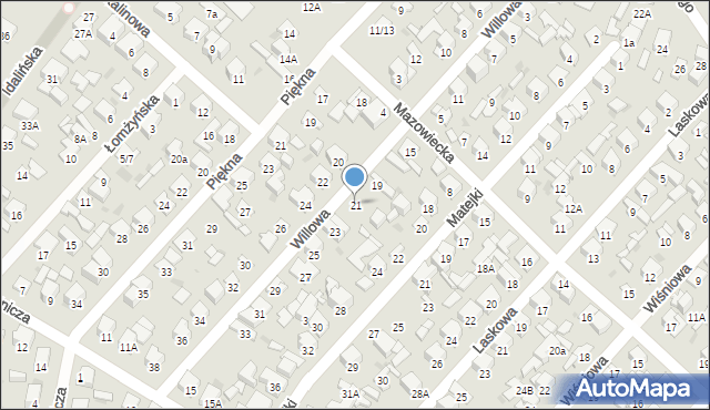 Radom, Willowa, 21, mapa Radomia