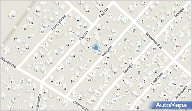 Radom, Willowa, 28, mapa Radomia