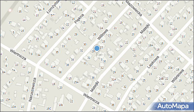 Radom, Willowa, 29A, mapa Radomia