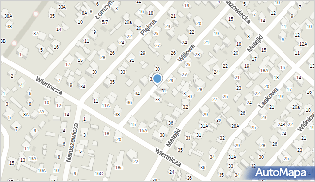 Radom, Willowa, 31A, mapa Radomia