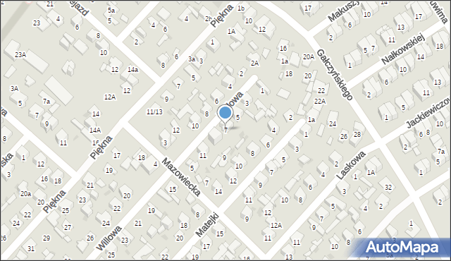 Radom, Willowa, 7, mapa Radomia