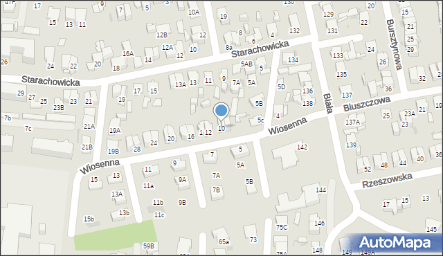 Radom, Wiosenna, 10, mapa Radomia