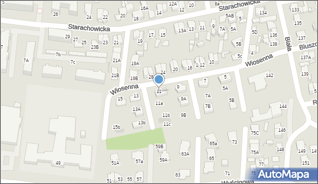 Radom, Wiosenna, 11, mapa Radomia