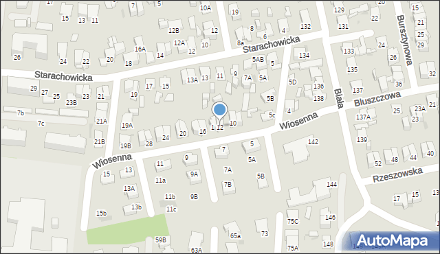 Radom, Wiosenna, 12, mapa Radomia