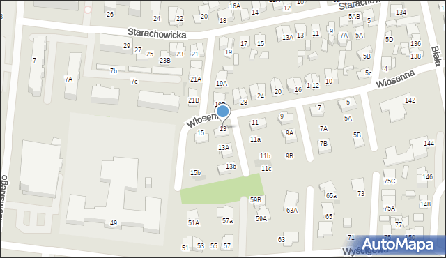 Radom, Wiosenna, 13, mapa Radomia