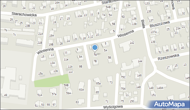 Radom, Wiosenna, 7A, mapa Radomia