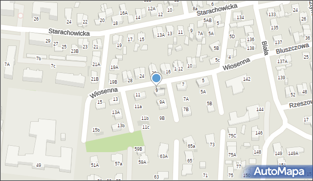 Radom, Wiosenna, 9, mapa Radomia