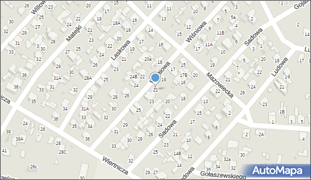 Radom, Wiśniowa, 21, mapa Radomia
