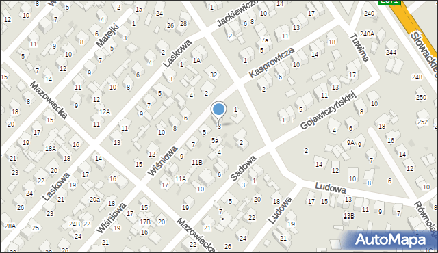 Radom, Wiśniowa, 3, mapa Radomia