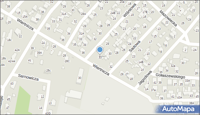 Radom, Wiśniowa, 33, mapa Radomia