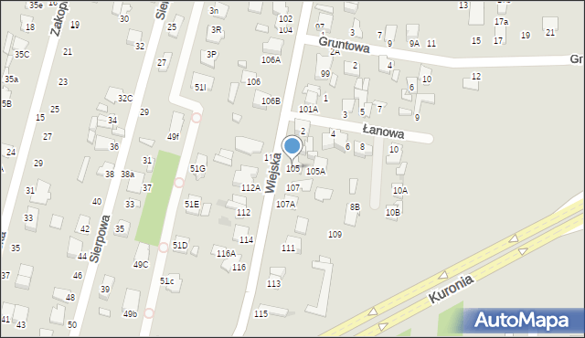 Radom, Wiejska, 105, mapa Radomia