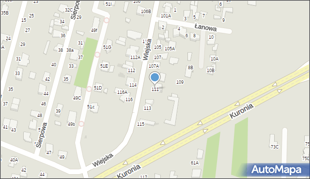 Radom, Wiejska, 111, mapa Radomia