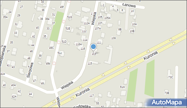 Radom, Wiejska, 113, mapa Radomia