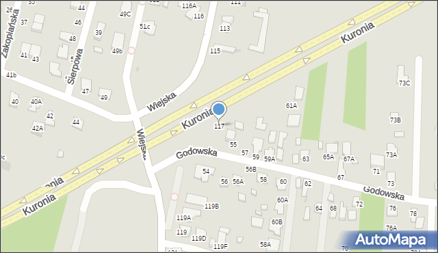 Radom, Wiejska, 117, mapa Radomia