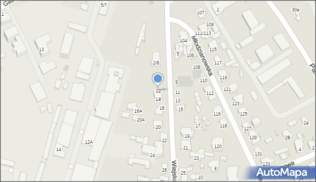Radom, Wiejska, 12, mapa Radomia