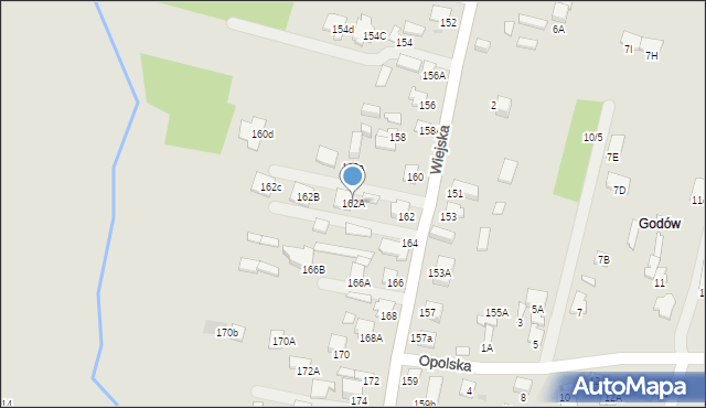 Radom, Wiejska, 162A, mapa Radomia