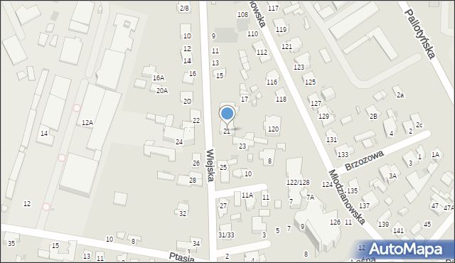 Radom, Wiejska, 21, mapa Radomia