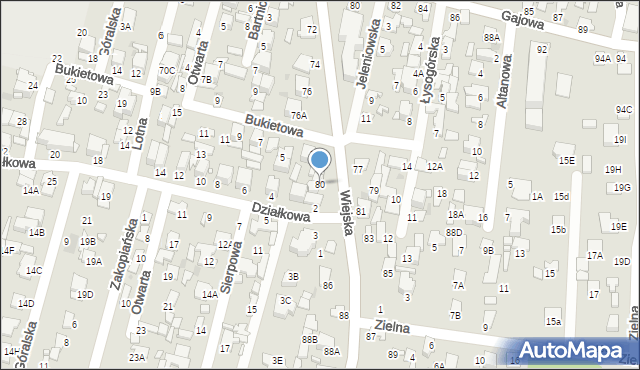 Radom, Wiejska, 80, mapa Radomia