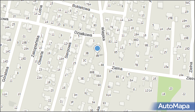 Radom, Wiejska, 86, mapa Radomia