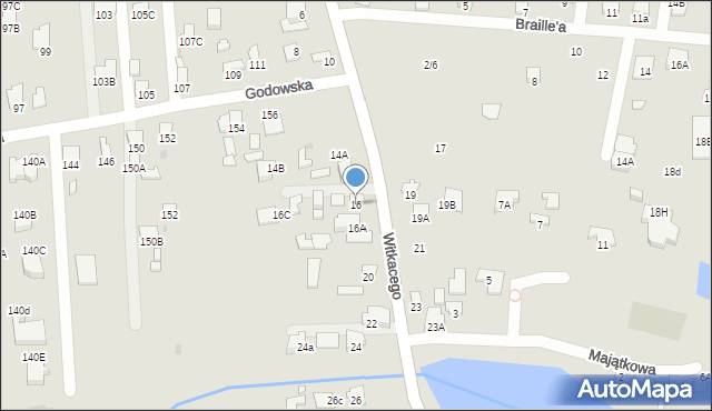 Radom, Witkacego Stanisława, 16, mapa Radomia