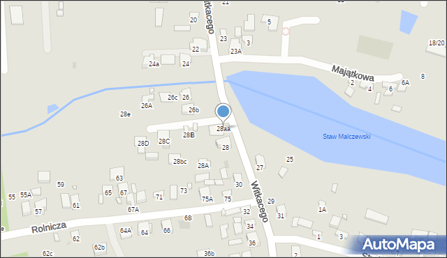 Radom, Witkacego Stanisława, 28aa, mapa Radomia