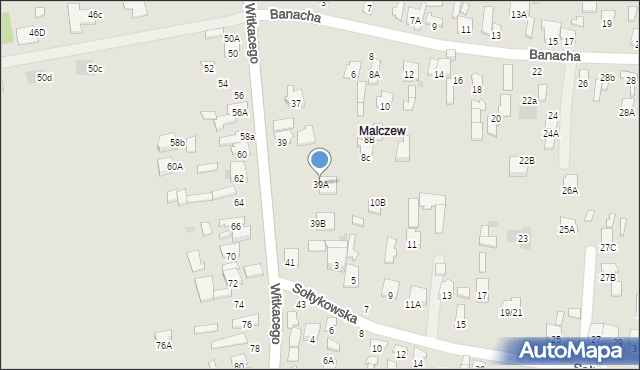 Radom, Witkacego Stanisława, 39A, mapa Radomia