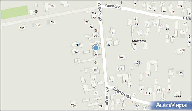 Radom, Witkacego Stanisława, 62, mapa Radomia