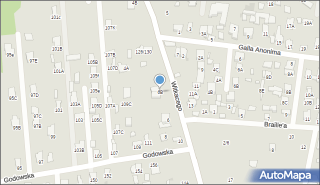 Radom, Witkacego Stanisława, 6B, mapa Radomia