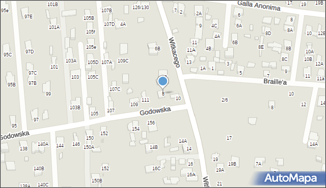 Radom, Witkacego Stanisława, 8, mapa Radomia