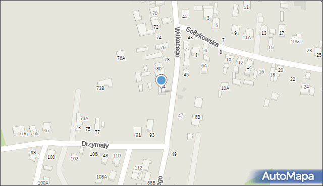Radom, Witkacego Stanisława, 84A, mapa Radomia