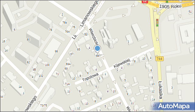 Radom, Wierzbicka, 6A, mapa Radomia