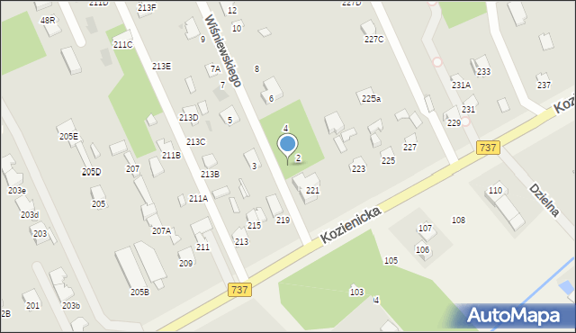 Radom, Wiśniewskiego Jana, 2A, mapa Radomia