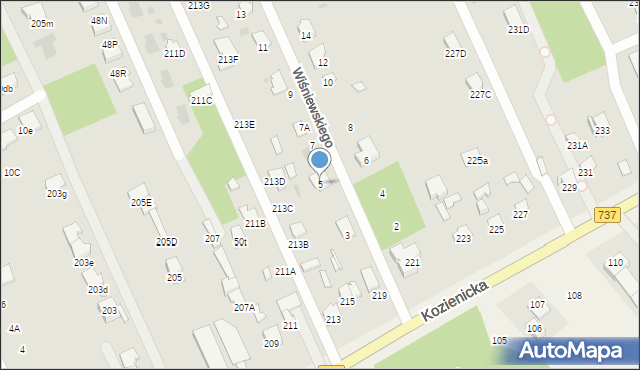 Radom, Wiśniewskiego Jana, 5, mapa Radomia
