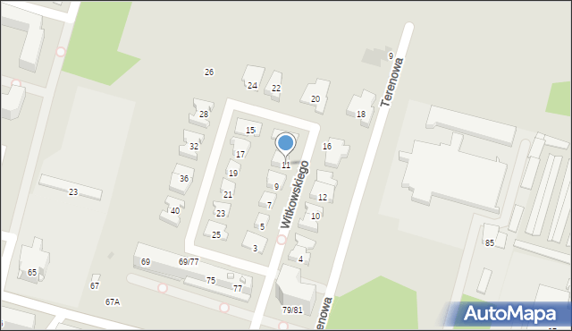 Radom, Witkowskiego Stefana, 11, mapa Radomia