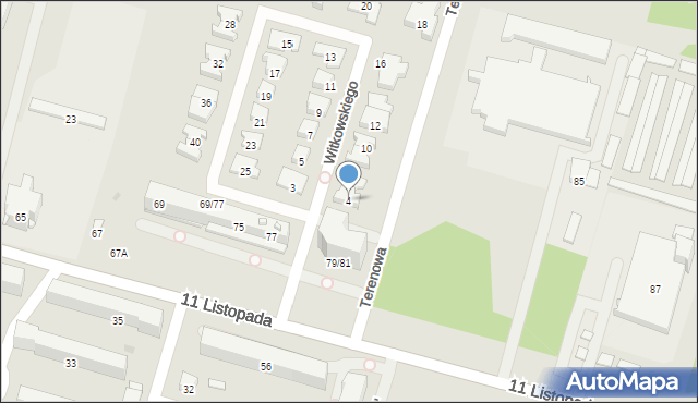 Radom, Witkowskiego Stefana, 4, mapa Radomia