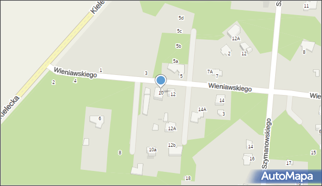 Radom, Wieniawskiego Henryka, 10, mapa Radomia