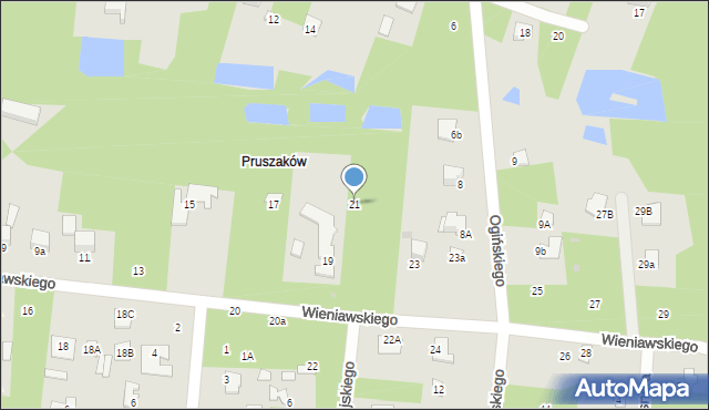 Radom, Wieniawskiego Henryka, 21, mapa Radomia