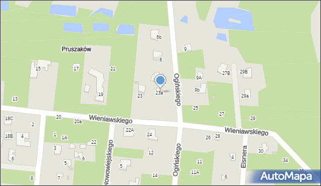 Radom, Wieniawskiego Henryka, 23A, mapa Radomia
