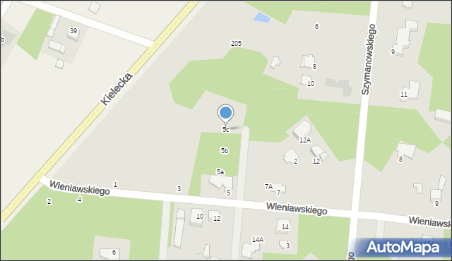 Radom, Wieniawskiego Henryka, 5c, mapa Radomia