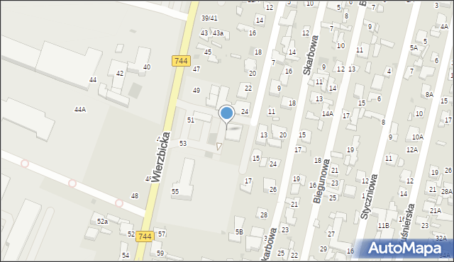 Radom, Wierzbicka, 51a, mapa Radomia