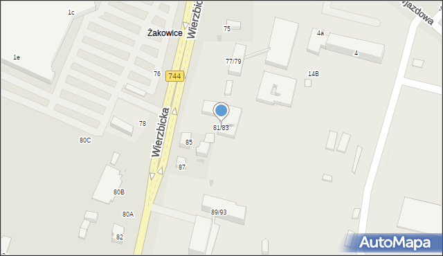 Radom, Wierzbicka, 81/83, mapa Radomia