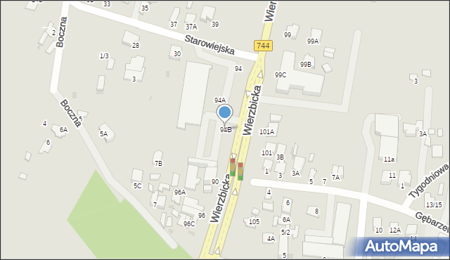 Radom, Wierzbicka, 94B, mapa Radomia